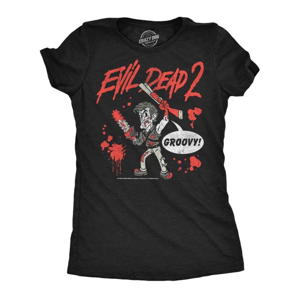 Womens Funny T Shirts Cartoon Ash Evil Dead Movie Tee For Ladies